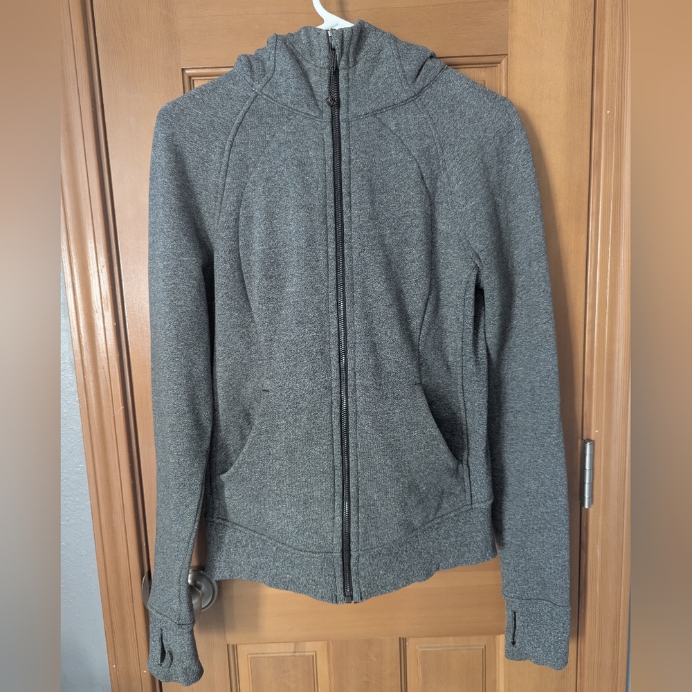 lululemon Scuba Charcoal Zip-Up Hoodie US Size 4 - Picture 4 of 12